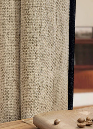 Living room blackout curtain in thick textured fabric