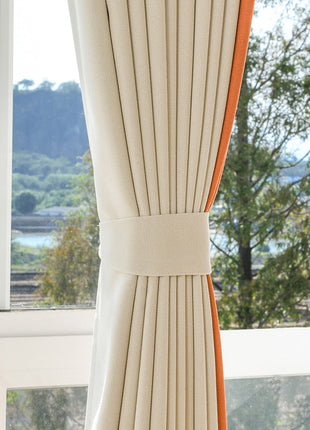 Orange Curtain Modern Living Room