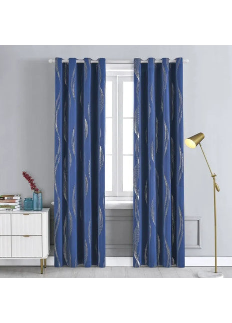Trendy Navy Blue Curtain