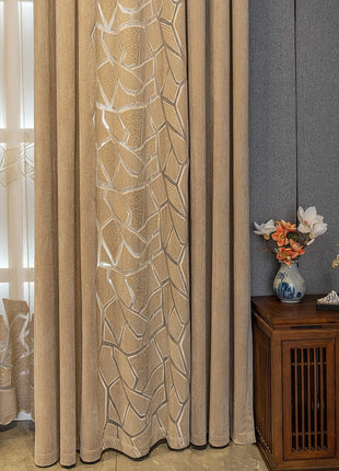 Double curtains geometric pattern