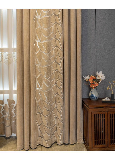 Double curtains geometric pattern