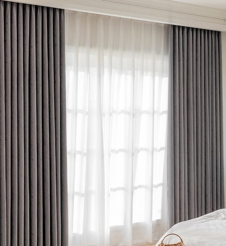 Modern natural jacquard gray herringbone curtain