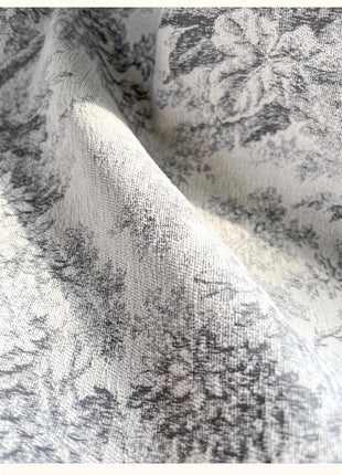 Modern Gray Toile de Jouy Sheer Curtain