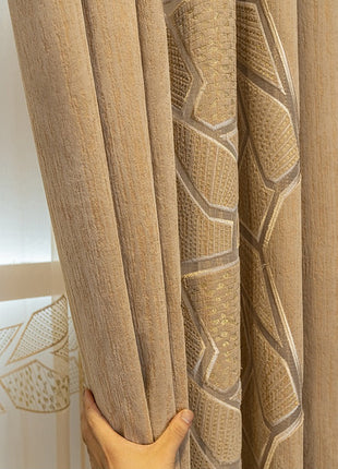 Double curtains geometric pattern