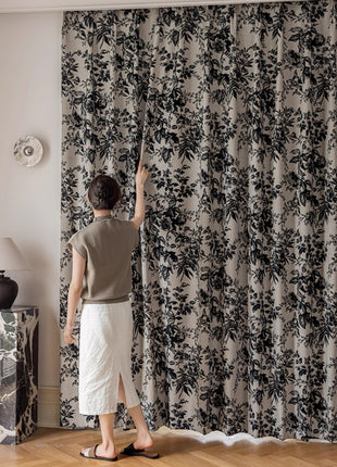 152 ROSIER Curtains, 70% Blackout, Rococo Flowers, Velvet Print Texture €78.50