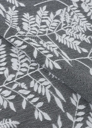 201 Custom SCHAB Sheer Curtain, Linen Fiber Fabric, Gray Ferns Print €96.50