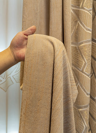 Double curtains geometric pattern
