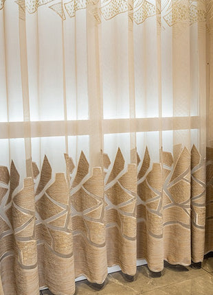 Double curtains geometric pattern