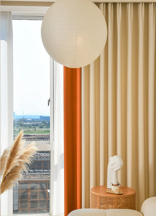 Orange Curtain Modern Living Room