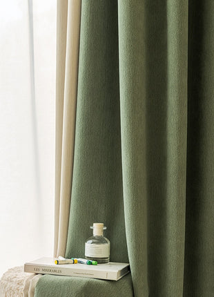 Green and White Curtain