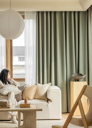 Velvet curtain discreet pattern living room