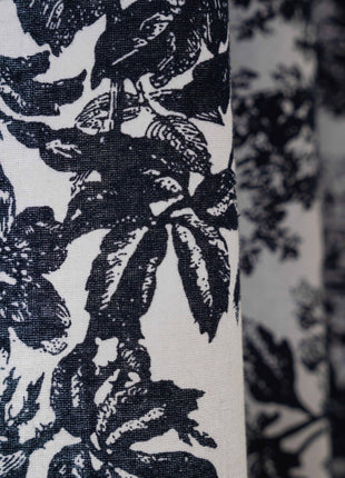 Gray toile de Jouy style printed sheer curtain
