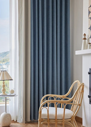 Blue and White Curtain