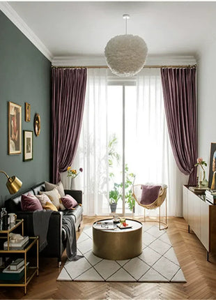 Pink Curtain Living Room