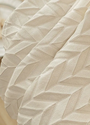 Thick Beige Geometric Curtain