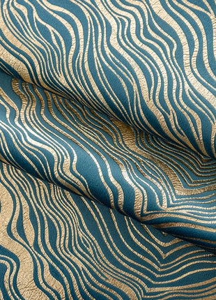 Blue Curtain Golden Lines