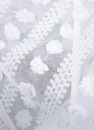 Romantic white pattern sheer living room