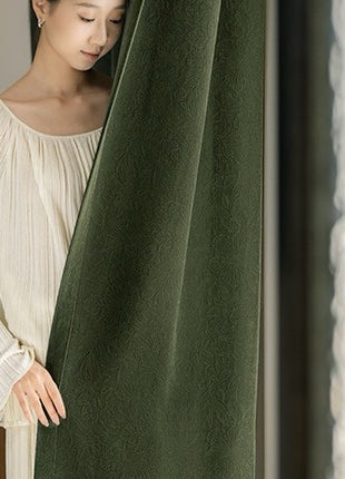 Chenille jacquard insulating curtain for living room
