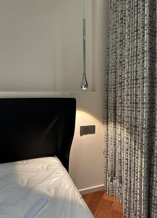 Black blackout curtain with silver patterns in modern baroque style