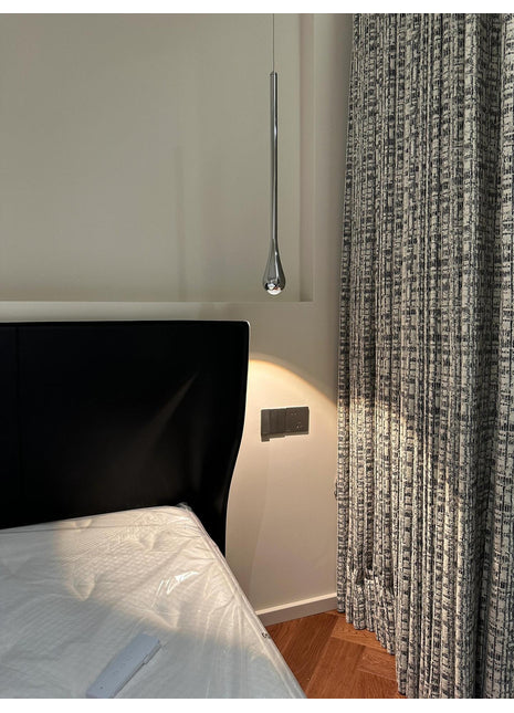 Black blackout curtain with silver patterns in modern baroque style