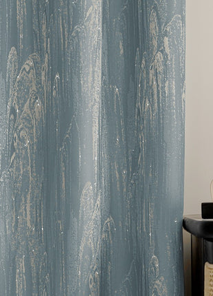 Blackout curtain velvet effect marble pattern