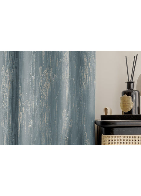 Blackout curtain velvet effect marble pattern