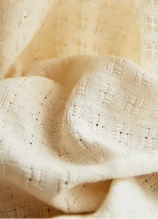 Beige wool insulating curtain geometric pattern