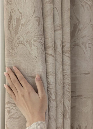 Elegant blackout blue foliage embroidered curtain