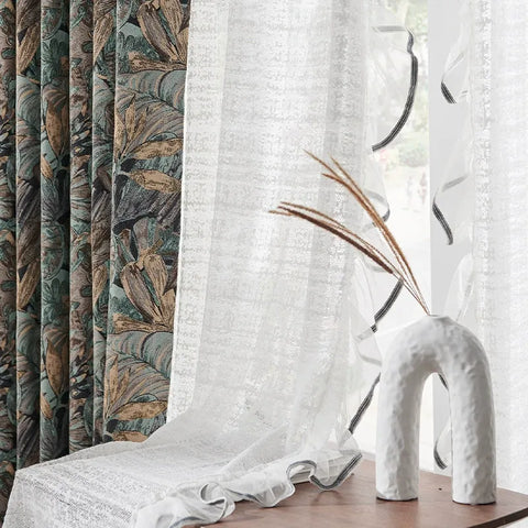 Blackout curtains art deco blue elegant living room