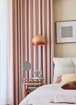 Pink chenille jacquard curtain for living room