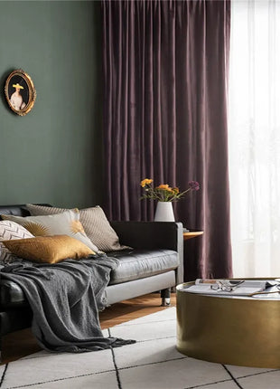 Pink Curtain Living Room