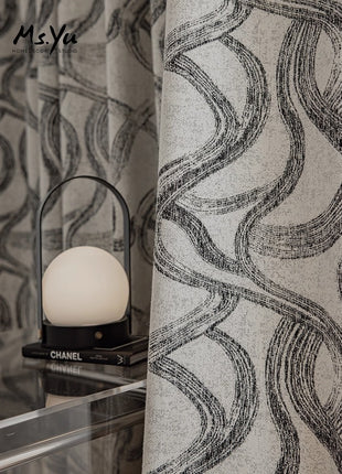 Vintage style textured blackout curtain for living room
