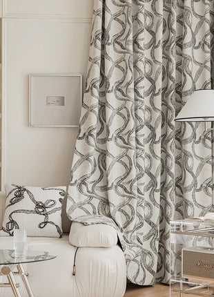 Vintage style textured blackout curtain for living room