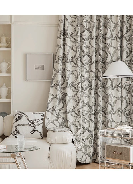 Vintage style textured blackout curtain for living room