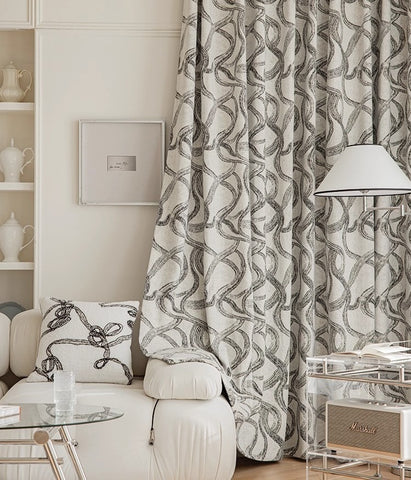 Vintage style textured blackout curtain for living room