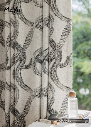 Vintage style textured blackout curtain for living room