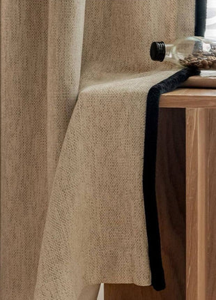 Living room blackout curtain in thick textured fabric