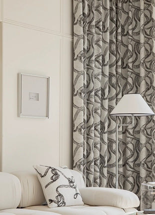 Vintage style textured blackout curtain for living room