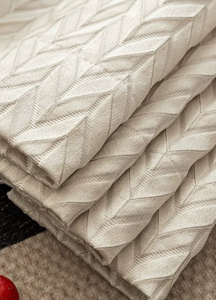 Thick Beige Geometric Curtain