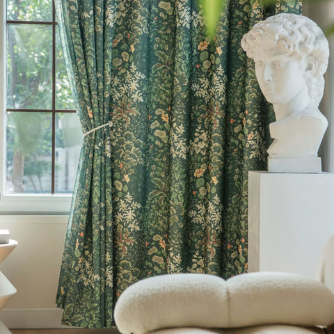 Colorful Leaf Pattern Curtain