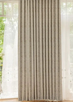 Embroidered lace curtain