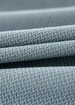 Blue curtain with thick chevron pattern