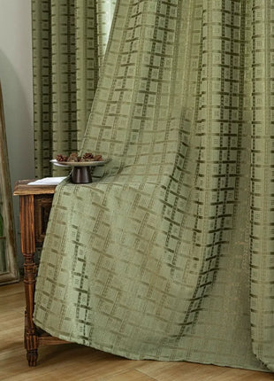 Green Curtain Modern Bedroom