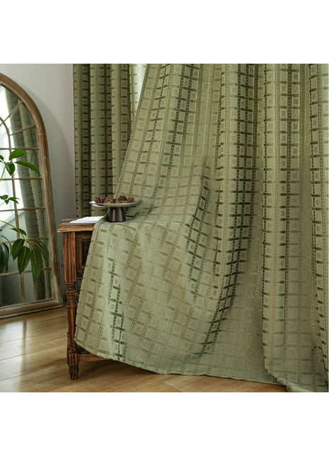 Green Curtain Modern Bedroom