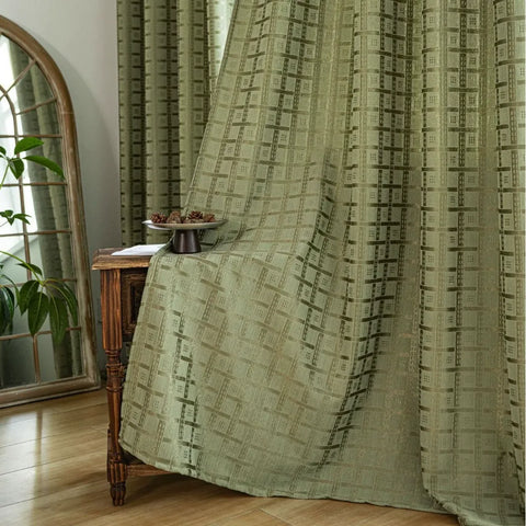 Green Curtain Modern Bedroom