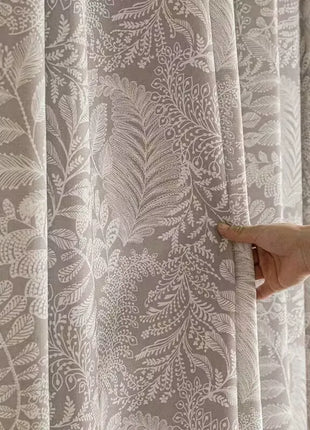 Light Beige Patterned Curtain