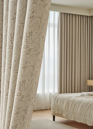 White Embroidered Curtain
