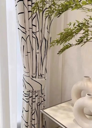 Modern White and Black Living Room Curtain