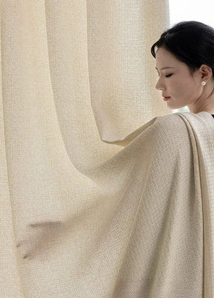Modern ecru pattern chenille curtain