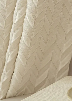 Thick Beige Geometric Curtain